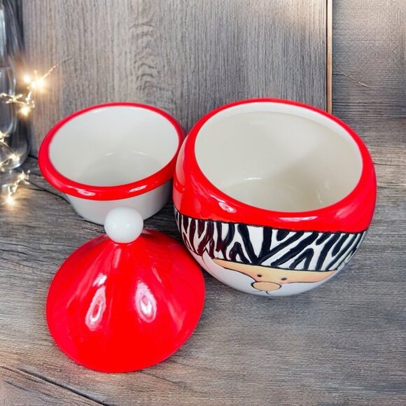 Heartfelt Kitchen Creations Wild About Santa Goody Jar Ceramic Canister 3 Piece - Picture 2 of 16